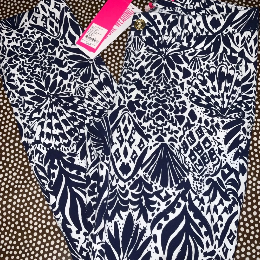 Lilly Pulitzer NWT Kelly Stretch Knit Ankle Pants $148 By Land or Sea Size 0,4 - Picture 3 of 16